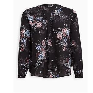 Torrid Women’s Georgette Pintuck Button Front Top